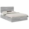 vidaXL Storage Bed Adjustable Grey Sonoma 150 x 200 cm Engineered Wood