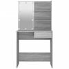 vidaXL Dressing Table with LED Grey Sonoma 74.5x40x141 cm