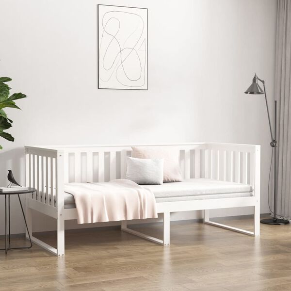vidaXL Day Bed without Mattress White 100x200 cm Solid Wood Pine