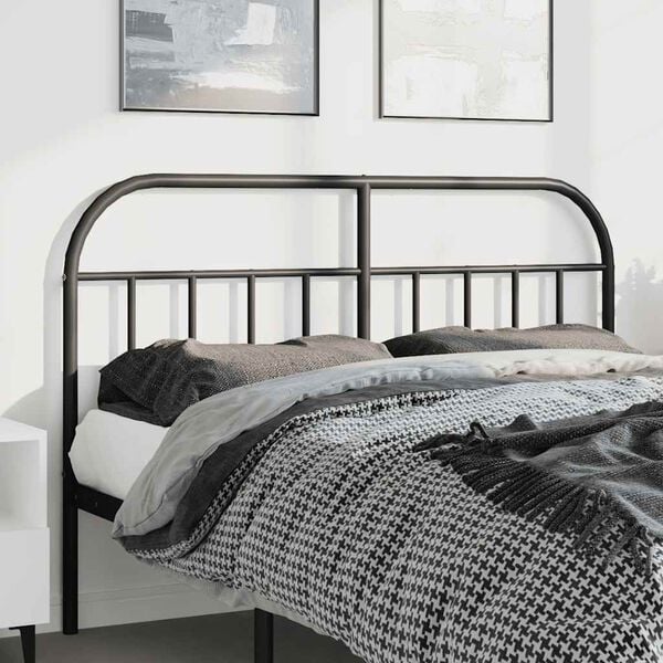 vidaXL Metal Headboard Black 150 cm