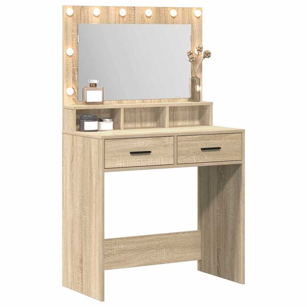 vidaXL Dressing Table Sonoma Oak 79 x 41 x 135 cm Engineered Wood