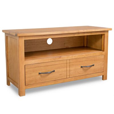 vidaXL TV Cabinet 90x35x48 cm Solid Oak Wood