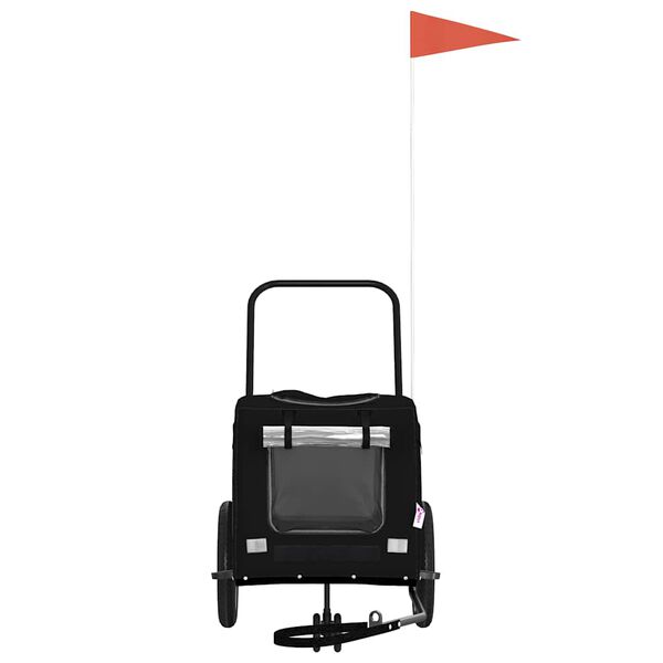 vidaXL Pet Bike Trailer with Storage Black 124.5 x 63.5 x 53 cm