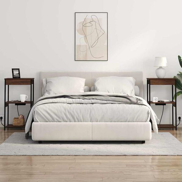 vidaXL Bedside Cabinet Brown Oak 41 x 31 x 76 cm Engineered Wood