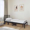 vidaXL Metal Bed Frame without Mattress with Headboard Black 75x190cm
