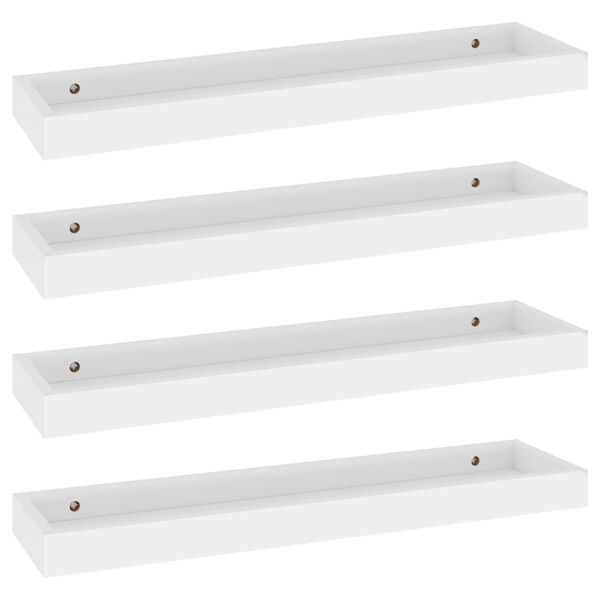 vidaXL Loggia Wall Shelves 4 pcs White 60x15x4 cm MDF
