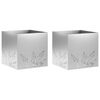 vidaXL Garden Planter 2 pcs Silver 50 x 50 x 49 cm Galvanised Steel