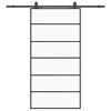 vidaXL Sliding Door with Hardware Set Black 102x205 cm ESG Glass