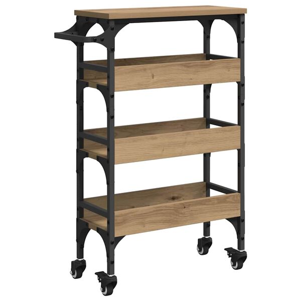 vidaXL Kitchen Trolley Artisan Oak 53 x 20 x 76 cm Engineered Wood