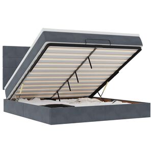 vidaXL Ottoman Bed with Mattresses Dark Grey 160x200cm Velvet