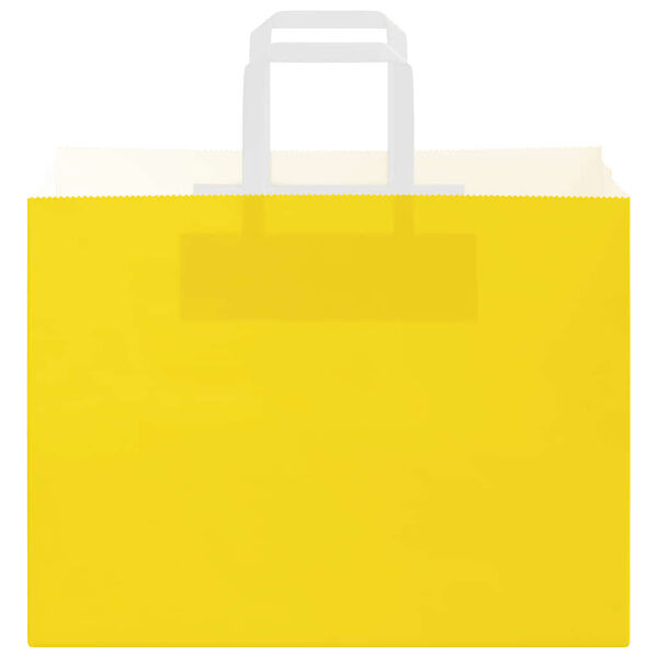 vidaXL Paper Bags 250 pcs with Handles Yellow 32x17x25 cm