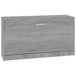 vidaXL Shoe Bench Grey Sonoma 80x24x45 cm Engineered Wood