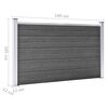 vidaXL Fence Panel Set WPC 526x105 cm Black