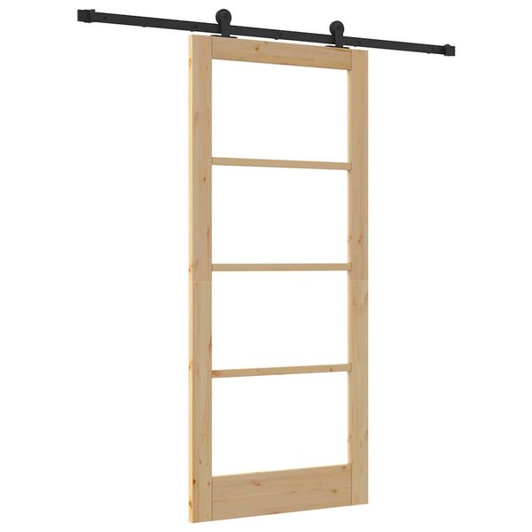 vidaXL Sliding Door ORKDAL Natural and Black 86 x 198.5 cm