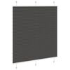 vidaXL Pleated Blind Black 115x150 cm Fabric Width 114.4 cm Polyester