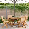 vidaXL 5 Piece Garden Dining Set Beige Fabric and Solid Wood