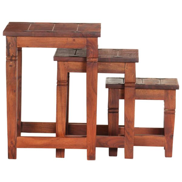 vidaXL Nesting Tables 3 pcs Solid Acacia Wood