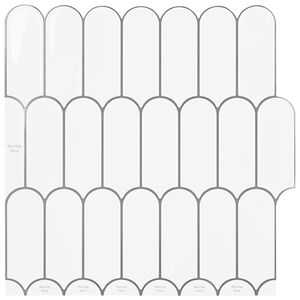 vidaXL Feather Tile 10 pcs White Grey 30 x 30 cm Polyurethane and PET