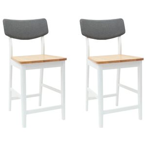 vidaXL Dining Chairs 2 pcs White 48 x 49 x 95 cm Solid Rubber Wood
