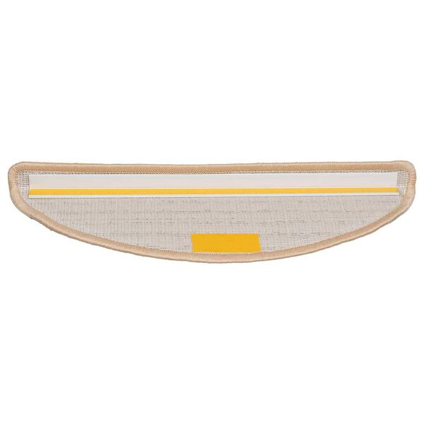 vidaXL Stair Mats 30 pcs 56x17x3 cm Cream Half Round