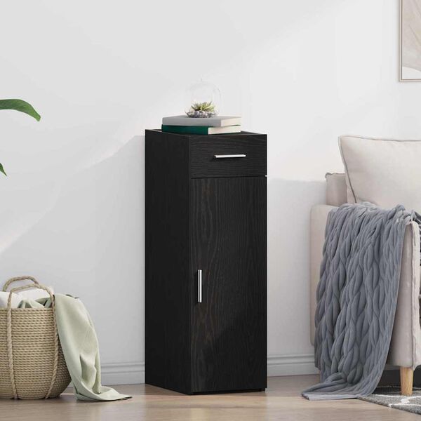 vidaXL Sideboard with Drawer Black Oak 30 x 42.5 x 93 cm