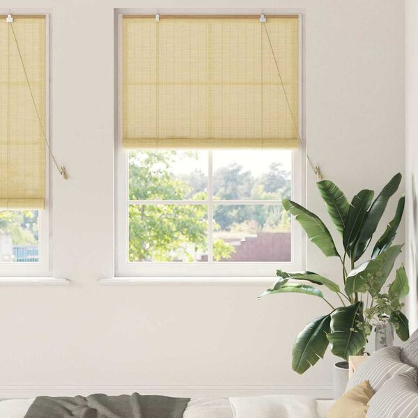 vidaXL Roller Blind with Curtains Manual Nature 110 x 220 cm Bamboo