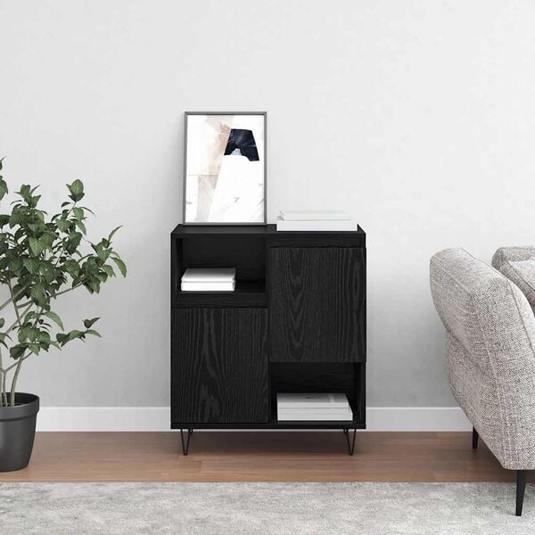 vidaXL Sideboard Black Oak 60 x 35 x 70 cm