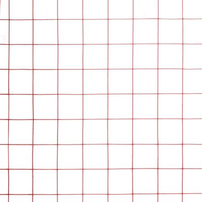 vidaXL Chicken Wire Fence Steel with PVC Coating 10x0.5 m Red