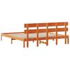 vidaXL Bed Frame with Headboard Brown 200 x 200 cm Solid Pine wood