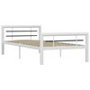 vidaXL Bed Frame White and Black Metal 90x200 cm