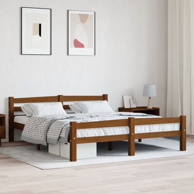 vidaXL Bed Frame Honey Brown Solid Pinewood 160x200 cm