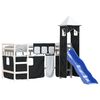 vidaXL Kids' Loft Bed with Tower without Mattress White&Black 80x200cm