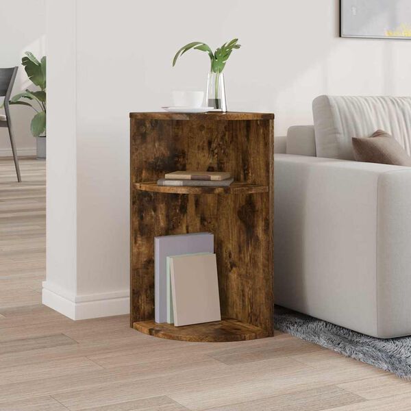 vidaXL End Table Smoked Oak 29.6 x 29.6 x 60 cm Engineered Wood