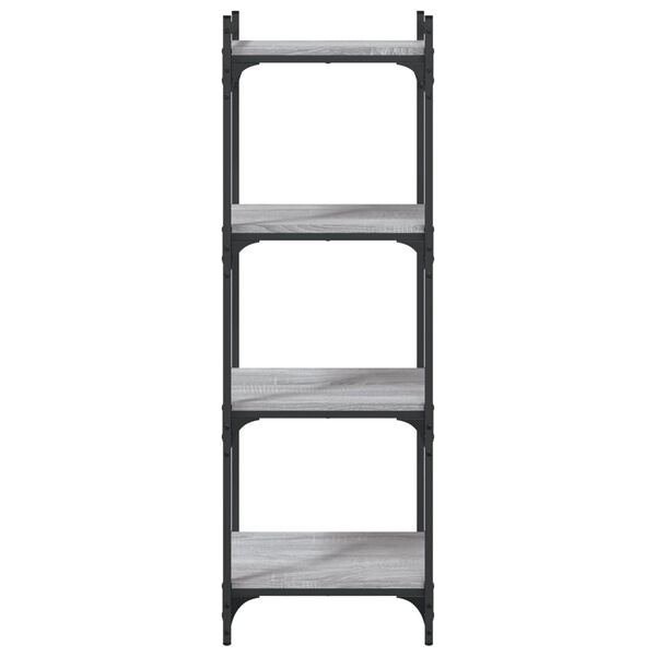 vidaXL Bookcase 4-Tier Grey Sonoma 40x30x120 cm Engineered Wood