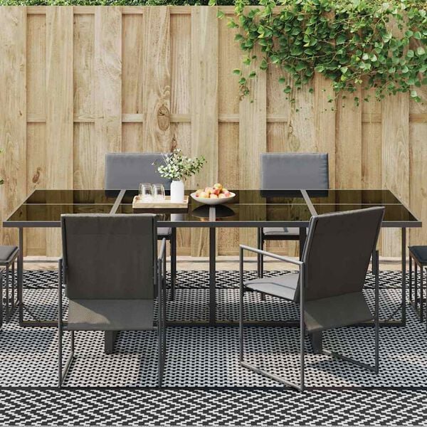 vidaXL Outdoor Rug Chevron ARAKIL Black and Grey 600 x 300 cm