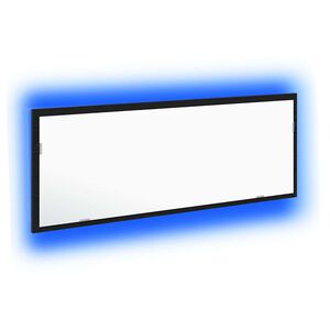 vidaXL LED Bathroom Mirror Black Oak 100 x 8.5 x 37 cm Glass