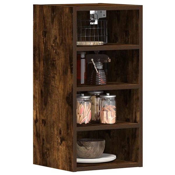 vidaXL Hanging Cabinet Riga Smoked Oak 30x29.5x60 cm Engineered Wood