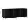 vidaXL 3 Piece TV Cabinet Set Black Engineered Wood