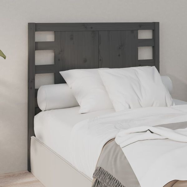 vidaXL Headboard Grey 81x4x100 cm Solid Wood Pine