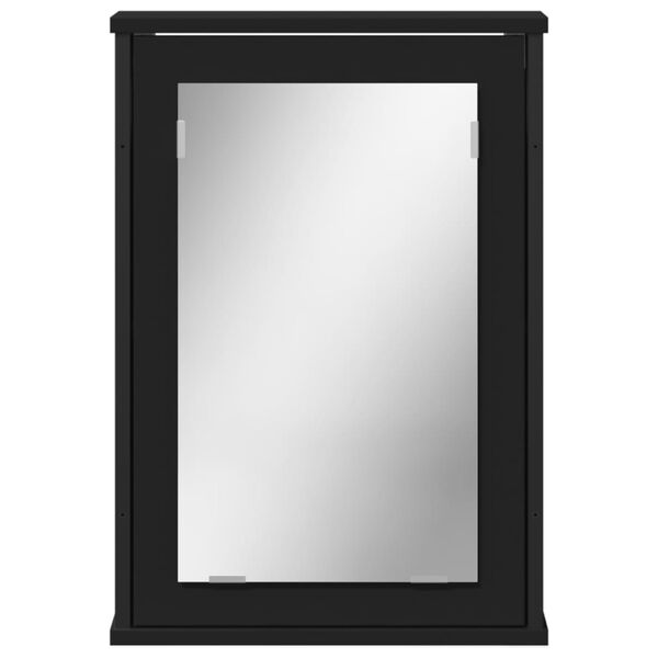 vidaXL Bathroom Mirror Cabinet Black 42x12x60 cm Engineered Wood