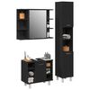 vidaXL Bathroom Furniture Set with Door 3 pcs Black 30 x 30 x 179.5 cm