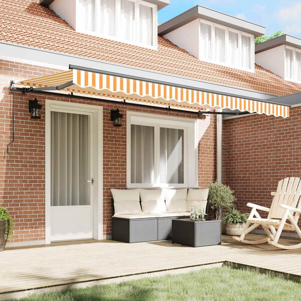 vidaXL Retractable Awning Manual Yellow 350 x 200 cm Fabric