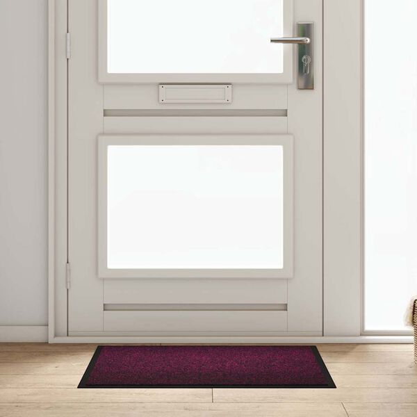 vidaXL Door Mat Bordeaux 80 x 60 x 1.2 cm Teddy Fabric