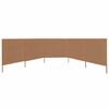 vidaXL 5-panel Wind Screen Fabric 600x80 cm Taupe