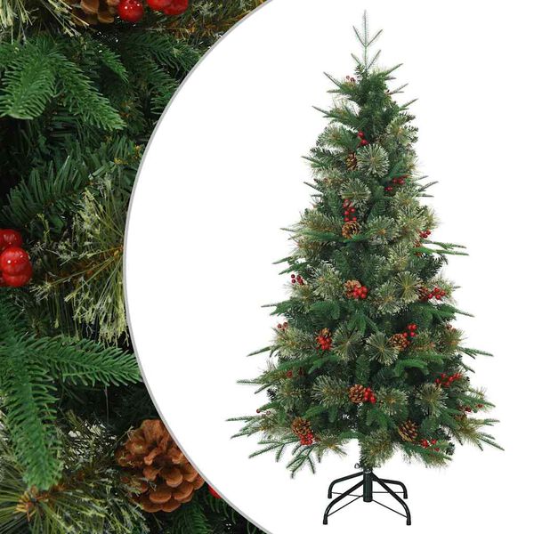 vidaXL Artificial Hinged Christmas Tree Green 150 cm PVC, PE and Steel