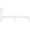 vidaXL Metal Bed Frame without Mattress with Headboard White 100x200cm