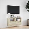 vidaXL TV Wall Cabinet with LED Lights Sonoma Oak 80x31x45 cm
