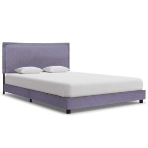 vidaXL Bed Frame | Light grey | Powder-coated iron, MDF, polyester, solid wood