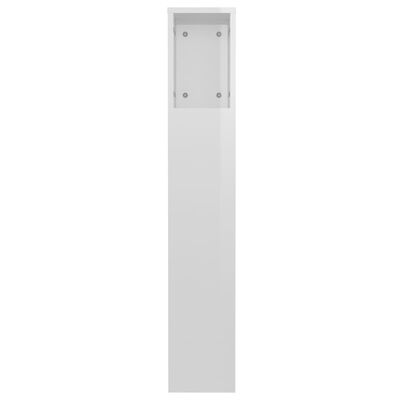 vidaXL Headboard Cabinet High Gloss White 120x18.5x102.5 cm