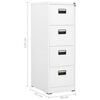 vidaXL Filing Cabinet White 46x62x133 cm Steel